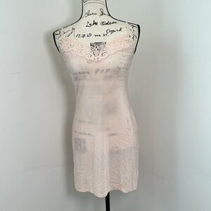 Olga Full Slip Lingerie Womens 34 Pink Excellent Lace Trim Vintage 1220